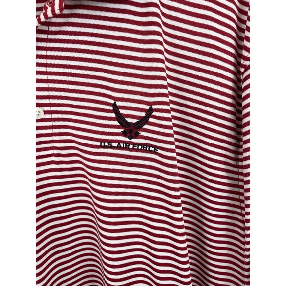 U.S. Air Force Mens Size 2XL Red/White Striped Short Sleeve Polo Shirt Arc Brand - Picture 4 of 7